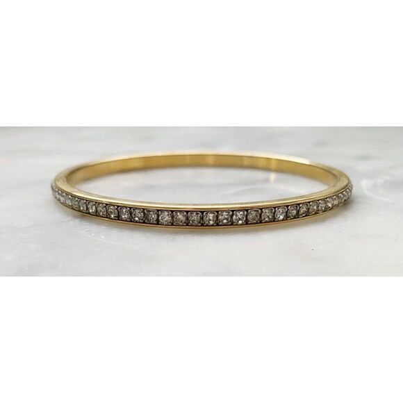 Gold Crystal Rhinestone Bangle - Picture 2 of 4